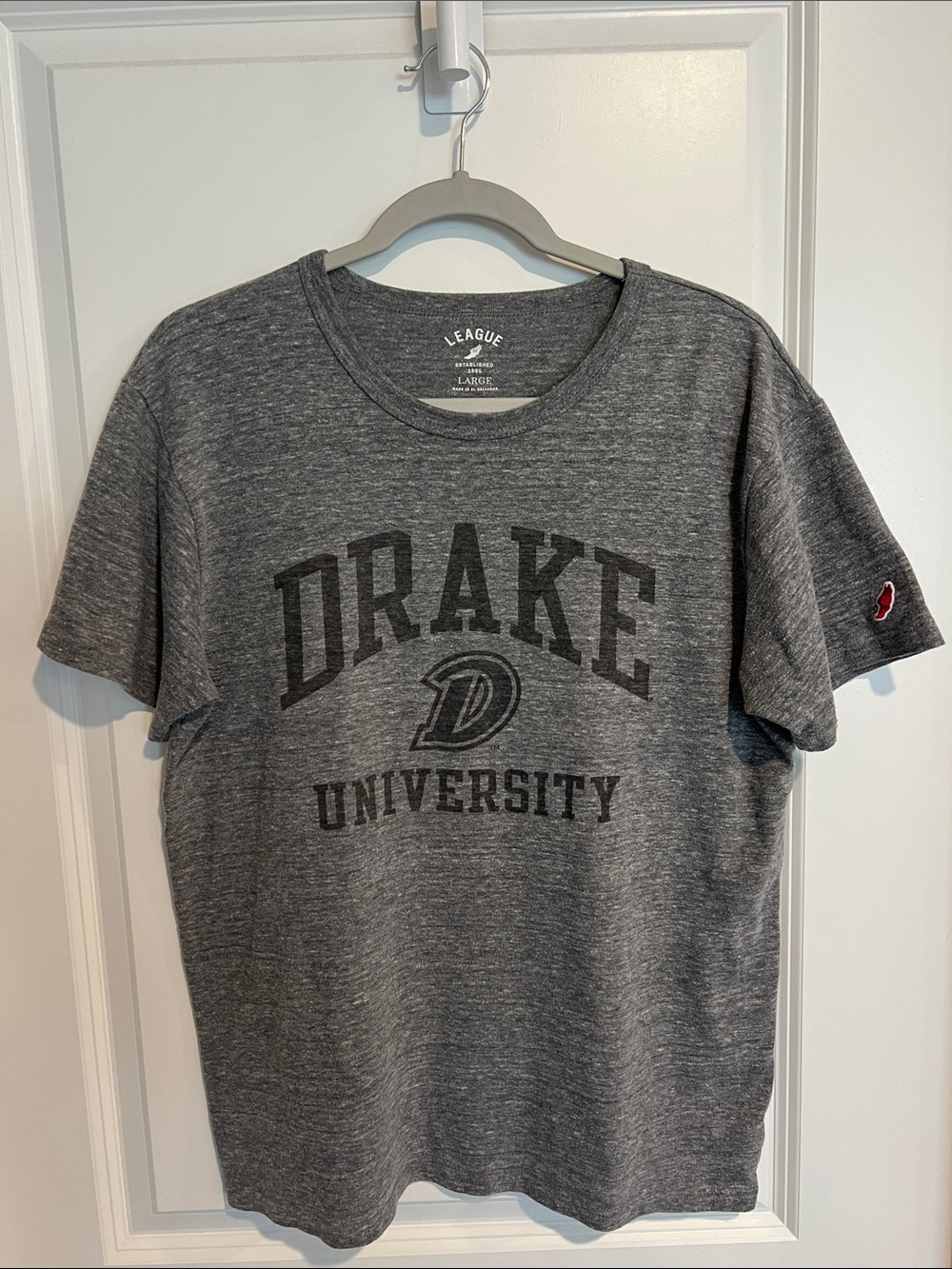 League Drake University Heather Gray Crewneck T-Shirt